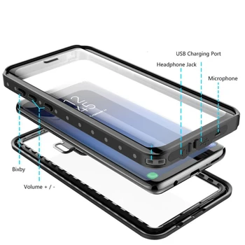 Caz impermeabil pentru Samsung Galaxy S10 S9 S8 Plus Nota 9 Nota 8 Caz rezistent la Socuri Sport în aer liber de Înot Acoperire pentru Samsung S10 Plus