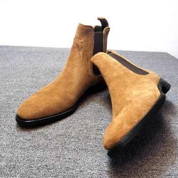 Chelsea Cizme Barbati piele de Căprioară Piele de Oameni Decenti Glezna Cizme Originale, de sex Masculin Scurt Pantofi Casual Stil Britanic de Iarnă Primăvară Boot ftg67