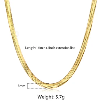 Chic Plat Snake Link-ul de Cravată de Aur Guler de Culoare din Oțel Inoxidabil Colier pentru Femei Spic Lanț de Înaltă Calitate Bijuterii DN223A