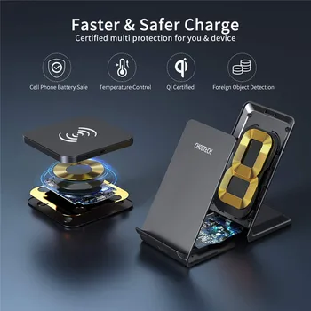 CHOETECH Qi 10W Încărcător Wireless Charging Pad Stand Pentru iPhone SE 2020/11 Pro Max/XS Max/X AirPods Pro Pentru Galaxy S20+/Nota 10