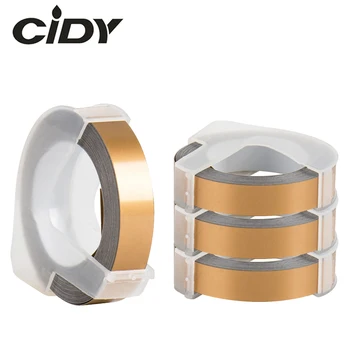 CIDY 4buc Compagne de culoare de Aur 9mm Plastic pentru DYMO 3D Organizator Xpress pentru Relief factorii de Decizie de Etichete DYMO 1610/12965 Motex E101
