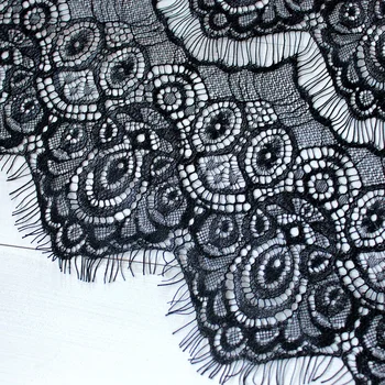 Cindylaceshow 1,55 Metri 59cm Largă de Gene Negru Floral Clasic Dantelă Asieta Decor Ambarcațiuni de Cusut Dantela Tesatura Pentru rochii