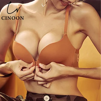 CINOON Noua Moda Wireless Față de Închidere Sutiene Pentru Femei Lenjerie Sexy Confort Push-Up Sutien Ajustat Seamless Bralette Backless