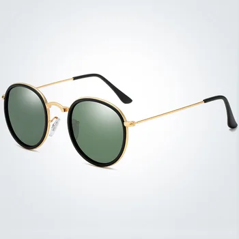 Clasic Polarizat ochelari de Soare Ochelari rotunzi Design de Brand Femei Bărbați Metal de Conducere Ochelari de Soare UV400 Shades Ochelari de Oculos de sol