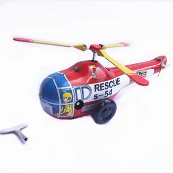 Clasic Vintage Ceas Mic Elicopter Nostalgic Vânt Copii Copii Tin Jucării Cu Cheie Distractive Jucarii Cadou Pentru Copii
