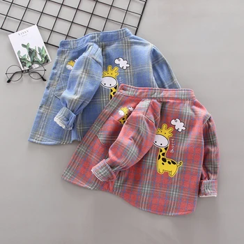 Complet Maneca Băieți Cămăși Casual Camisa Bluze pentru Copii Haine pentru Copii Baby Boy Carouri Îngroșa Tricou Calda de Toamna