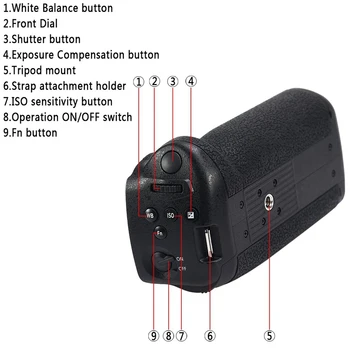 Compoziție Verticală Grip Baterie Pentru Panasonic Gh5 Gh5S Lumix Gh5 Aparat De Fotografiat Digital Ca Dmw-Blf19 Blf19E