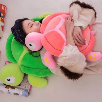 Copii animale de plus jucarie perna țestoasă umplute papusa kawaii dormit minunat desen animat broasca testoasa perna fetita baiat cadou drăguț