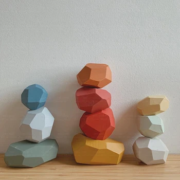 Copii Jucarii Din Lemn Colorat Piatră De Puzzle Blocuri Jenga Copii Jucărie Pentru Adulți Ornamente Copilul Blocuri De Lemn Devreme Jucărie De Învățământ