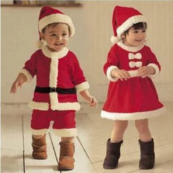 Copil Nou-Născut De Crăciun Cosplay Arată Moș Crăciun Hainele Copilului Fata De Lână Rochie+Hat Set Copil De Crăciun, De Anul Nou Costum Vladan
