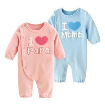 Copil Nou-Născut Fată Cotton Romper Brand De Moda Infant Toddler Salopeta Iubesc Mama Tata Copil Haine Pentru 0-12 Luni