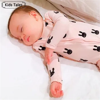 Copil nou-născut Haine Băiat Copil Romper Maneca Lunga Imprimare de Iepure Drăguț Copil Fată Salopetă Salopeta Pijama de Îmbrăcăminte pentru Copii costum de Corp