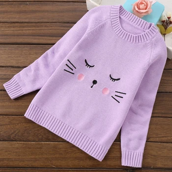 Copilul fata cardigan 2019 pisica drăguț pulover de iarna cu maneca lunga primăvară copii tricotate pulover fete 4 ani pulover moda