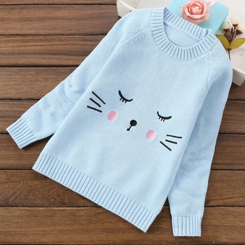 Copilul fata cardigan 2019 pisica drăguț pulover de iarna cu maneca lunga primăvară copii tricotate pulover fete 4 ani pulover moda