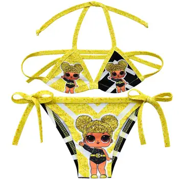 Copilul Fetele LOL Costume de baie de Vară pentru Copii Desene animate, costume de Baie Copil Bikini Set Costum de Baie pentru Copii Beachwear Costum de baie pentru Fete
