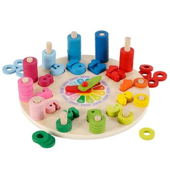 Copilul Preșcolar Montessori Jucării Din Lemn Ceas Digital De Educație Timpurie Didactice Matematica Jucarii Conta Formă Geometrică De Potrivire