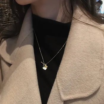 Coreeană fierbinte de vânzare bijuterii de moda de design creativ sabia coajă de dragoste inima pandantiv colier elegant femei sexy clavicula colier