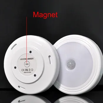 Corp inteligent Detector de Infraroșu PIR Senzor de Mișcare 5 Lumina de Noapte LED Cu Magnet Auto On/Off Pentru Hol Cale Dulap Lampă de Perete
