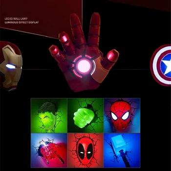 Creative Minune 3D LED Lampă de Perete Decor Avengers Seria Iron Man, Hulk, Captain America Deadpool Lumina de Noapte Cadouri pentru Copii de Crăciun