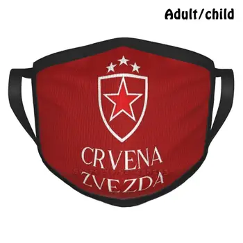 Crvena Zvezda-Red Star De Moda De Imprimare Amuzant Pm2.5 Reutilizabile Masca De Fata Crvena Zvezda Red Star Steaua Roșie Belgrad Fudbalski Klub