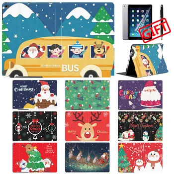 Crăciun fericit, Moș Crăciun, Cadouri din Piele PU Caz Inteligent Cover Pentru iPad Air234 9.7