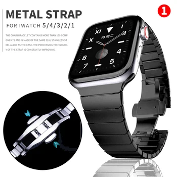 Curea din Otel inoxidabil pentru Apple Watch band 44 mm 40 mm iWatch trupa 42mm/38mm Fluture catarama de Metal Brățară Apple watch 5 4 3 21