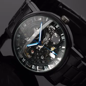 CÂȘTIGĂTORUL Bărbați Ceas Relogio Masculion Brand de Lux Schelet Ceasuri din oțel Inoxidabil de Epocă Ceas Steampunk erkek kol saati
