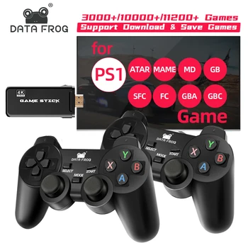 DataFrog HD Video Consola de jocuri Pentru PS1/SNES Cu 10000 De Jocuri 2.4 G Wireless Dublu Controler Gamepad și rusă Joc Opțional