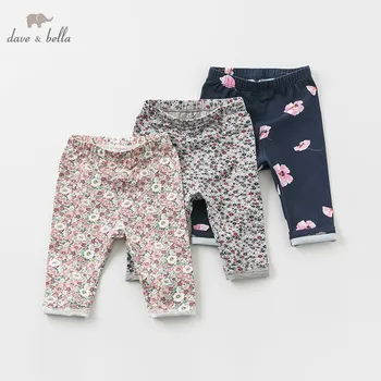 DB10651 dave bella primăvară fete pentru copii haine florale infant toddler pantaloni copii de tip boutique, pantaloni