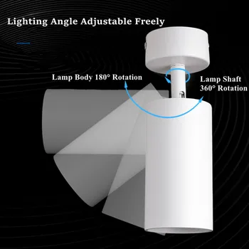 [DBF]360 de Grade Rotative Montate pe Suprafață Tavan corp de Iluminat cu 7W GU10 Bec Înlocuite cu LED-uri de Lumină la fața Locului pentru Bucatarie camera de zi