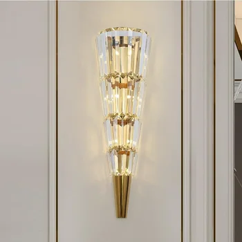 De aur moderne lampă de perete lumina de cristal de lux Nordic camera de zi de decorare hotel lumini cu LED-uri
