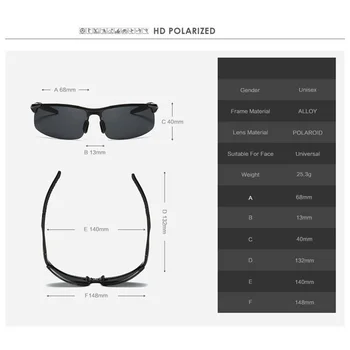 De conducere Polarizat ochelari de Soare Barbati Cadru de Aluminiu ochelari de Soare Sport Driver Retro UV400 Anti-Orbire Ochelari de Soare Ochelari de protecție