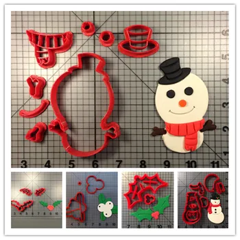 De crăciun, vâscul baby snowman forma fondant freze pentru Crăciun sărbătorim prăjituri, cookie-uri imprimate 3D