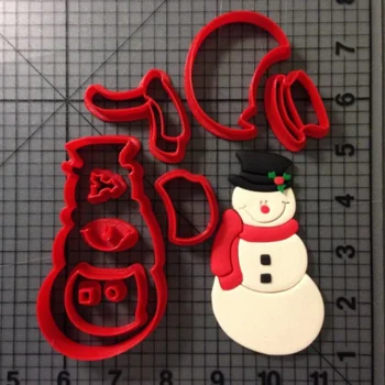 De crăciun, vâscul baby snowman forma fondant freze pentru Crăciun sărbătorim prăjituri, cookie-uri imprimate 3D