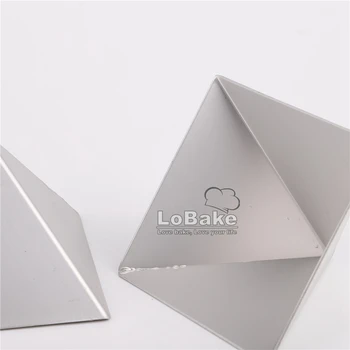 De dimensiuni mari 3 cavități 8.5*8.5*6cm aluminiu 3D trigon formă de piramidă tort mucegai tarta titularul mousse de Tiramisu cu branza paine cu mucegai