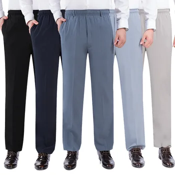 De Vânzare la cald 2020 Bărbați Talie Elastic Subțire de Vară Casual Moda Pantaloni Largi cu Talie Înaltă Respirabil Pantaloni Plus Dimensiune Îmbrăcăminte pentru Bărbați