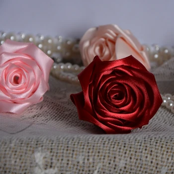De vânzare la cald realizate manual Rose Silk Satin cu Petale de flori, flori de nunta încheietura mâinii de flori de mireasa brosa buchet real a crescut cu 19 culori mult