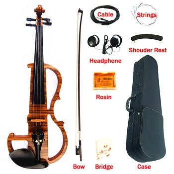 De înaltă Calitate Avansate Electric Vioara 4/4 Manual Lemn Laminat de Artă Vizuală Violino Cu Abanos Părți Caz Arc pe bază de Colofoniu siruri de caractere