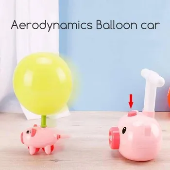 Desene Animate Aer Alimentat Masina Balon Alimentat De Porc De Zbor Balon Mașină De Moda Jucarii Aerodinamice Scooter Copii, Jucarii Educative