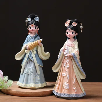 Desene animate Antic Chinez Costum Fete Miniaturi Ornament DIY Acasă Decorare Arta de Artizanat, Ornamente, Cadouri Birou, Mașină de Decor