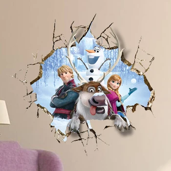 Desene animate Frozen 2 Camera Copii Autocolante 3D Puzzle Zăpadă Decor de Grădiniță PVC Autocolante de Perete Pegatinas Autocollant Enfant Decal