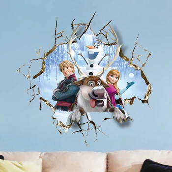 Desene animate Frozen 2 Camera Copii Autocolante 3D Puzzle Zăpadă Decor de Grădiniță PVC Autocolante de Perete Pegatinas Autocollant Enfant Decal