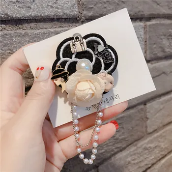 Design de lux camellia material brosa bijuterii perla moț floare broșe Pentru femeie
