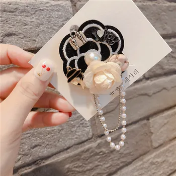 Design de lux camellia material brosa bijuterii perla moț floare broșe Pentru femeie