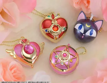 Destul de Soldat Sailor Moon Sailormoon Anime Transformare Brosa 4 PIESE din material Plastic Non-consumul de Bomboane CASETA de Jucărie Luna Cat Neko
