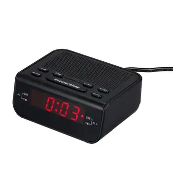 Digital FM Radio cu Ceas Deșteptător Cu Alarmă Dublă Sleep Timer LED Roșu Timp de Afișare