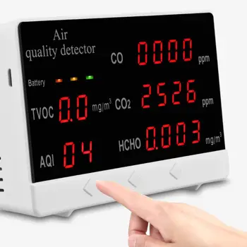 Digital Interioară în aer liber CO/HCHO/TVOC Tester CO2 Metru Aer Monitor de Calitate Detector Multifuncționale Analizor de Gaze de uz Casnic