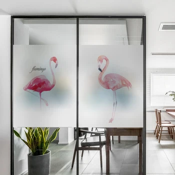 Dimensiune Particularizată Flamingo Model De Fereastra De Film De Vinil De Natură Electrostatică Drop-Shipping Detașabil De Protecție A Vieții Private Tint-Film