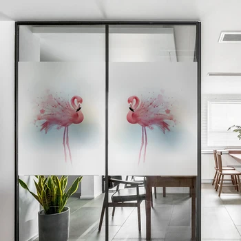 Dimensiune Particularizată Flamingo Model De Fereastra De Film De Vinil De Natură Electrostatică Drop-Shipping Detașabil De Protecție A Vieții Private Tint-Film