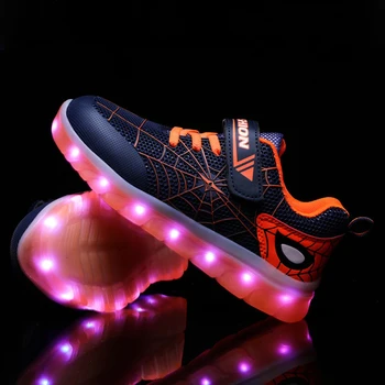 Dimensiunea 26-37 Copiii Led Lumina Pantofi Luminoase Adidași pentru Fete Copilul de Încărcare USB Stralucitoare Pantofi Casual Baieti Cârlig Buclă Adidași